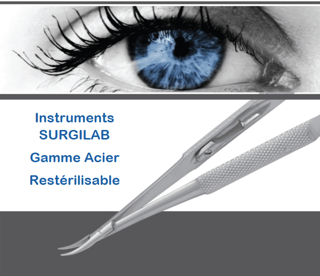 Instruments re-stérilisable en acier pour la chirurgie ophtalmologique